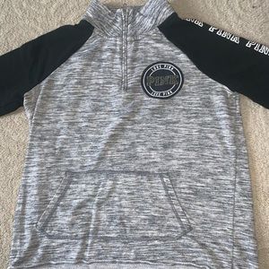 PINK QUARTER ZIP SWEATSHIRT